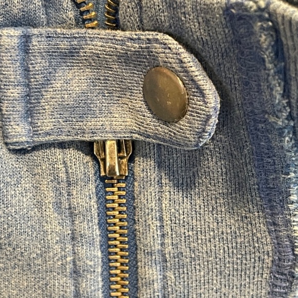 NWT Free People We the Free Tolly Cotton Fleece Short Sleeve Jacket, Blue, XL - Picture 3 of 10